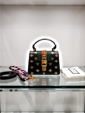 Gucci Sylvie Limited Black top-handle, crossbody shoulder bag